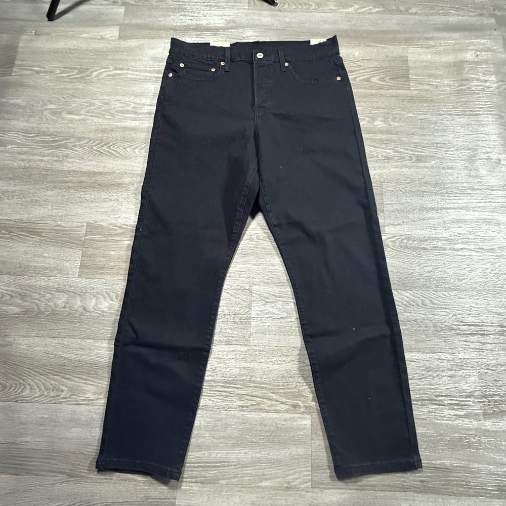 Levis Wedgie Fit Straight Jeans Black High Rise Denim 228612840 Size 31 NWT